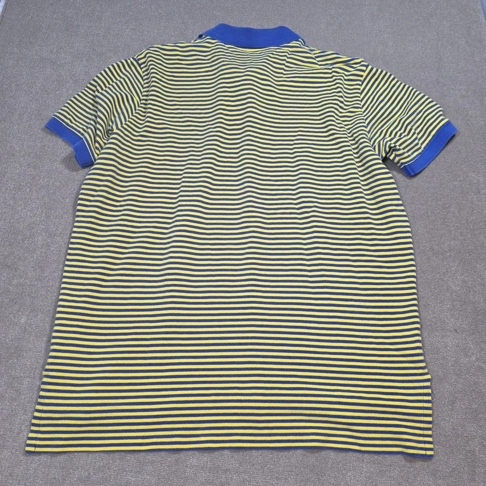 Vintage‎ Blue Tag Polo Ralph Lauren Shirt Mens 2xl Yellow Striped Red Logo